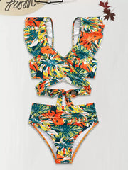 Tropical Ruffles High Rise Bikini