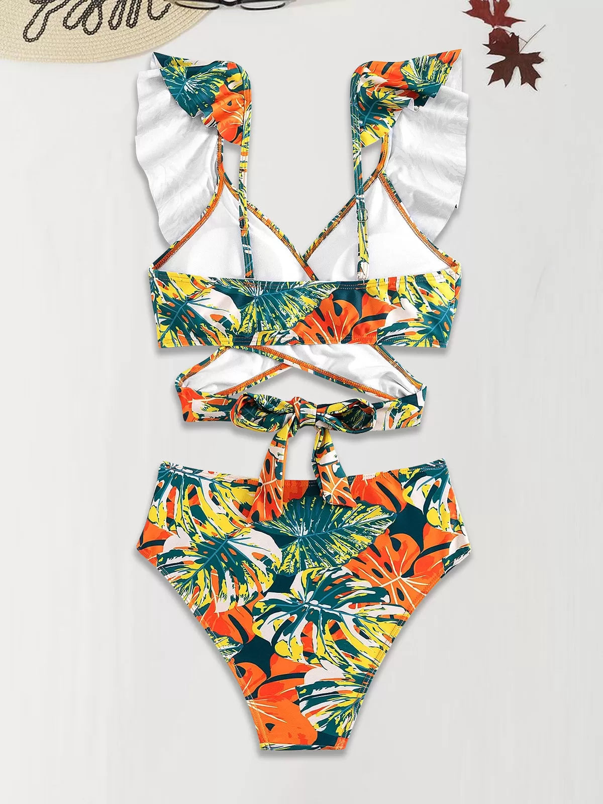 Tropical Ruffles High Rise Bikini