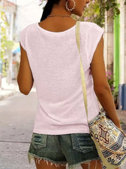 Tropical V-neck Sleeveless Sleeveless Regular Tank