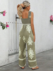 Vacation Bohemian Wrinkle Suspender High Rise Jumpsuits