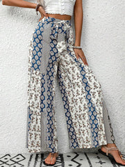 Vacation Vibes Flowy Geometric High Rise Palazzo Pants