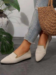 Vintage Contrast Binding Snip Toe Ballet Flats
