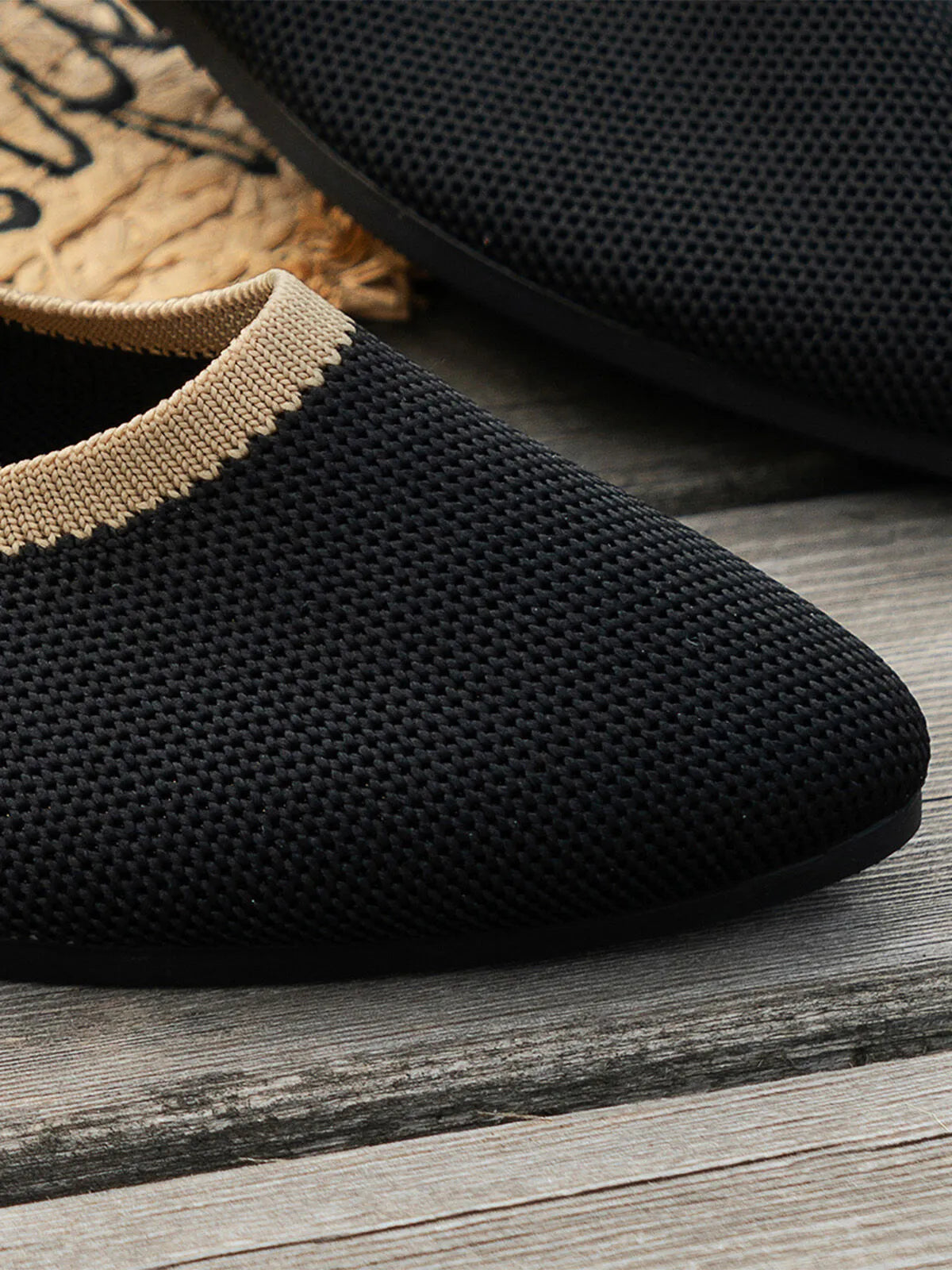Vintage Contrast Binding Snip Toe Office Flats
