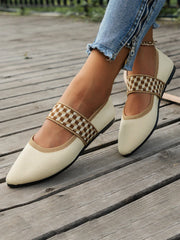 Vintage Contrast Binding Snip Toe Office Flats