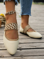 Vintage Contrast Binding Snip Toe Office Flats