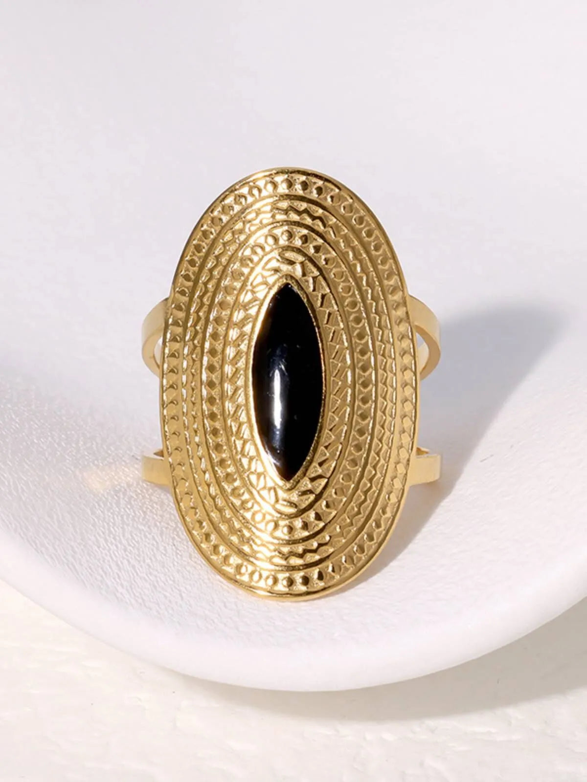 Vintage Style 1pc Beading Stainless Steel Ring