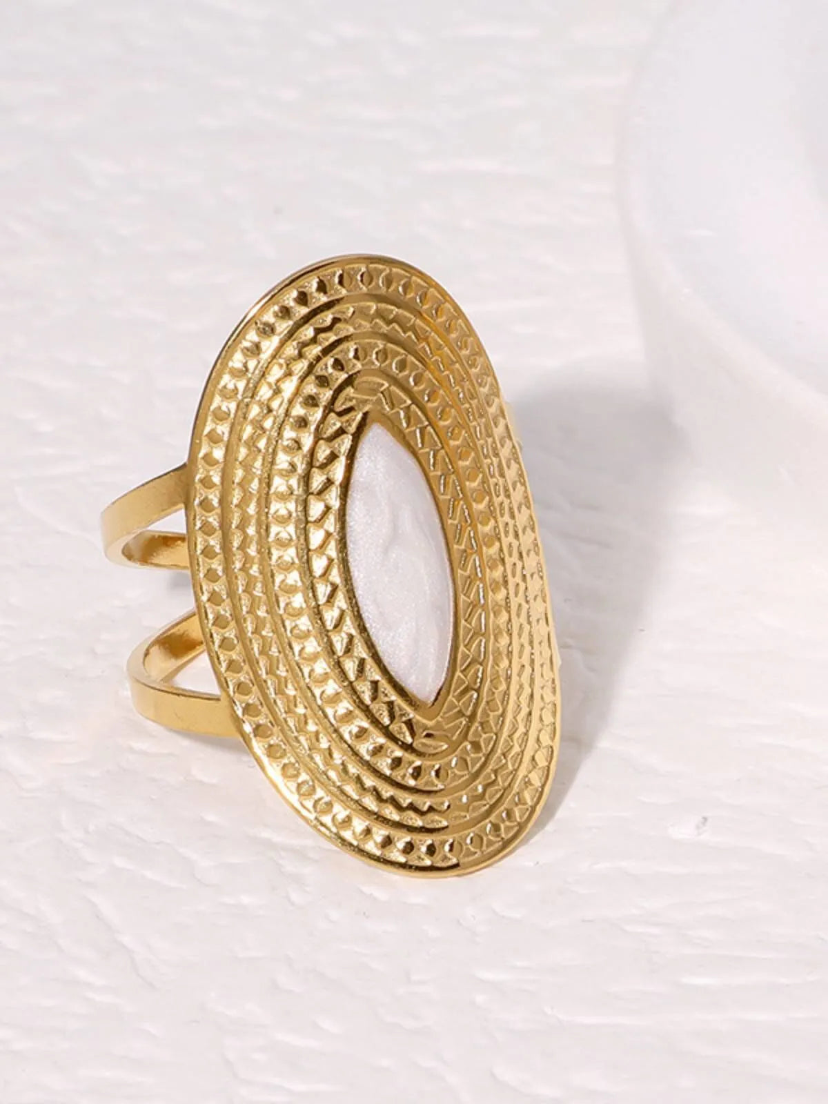 Vintage Style 1pc Beading Stainless Steel Ring