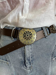Vintage Style 1pc Solid Pu Leather Belt