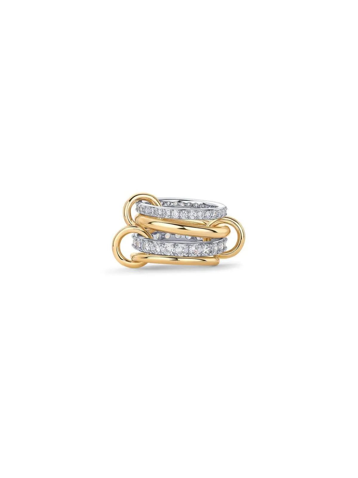 1pc Statement Multi Ring Mixed Metals Gold Interlocked Stackable Rings