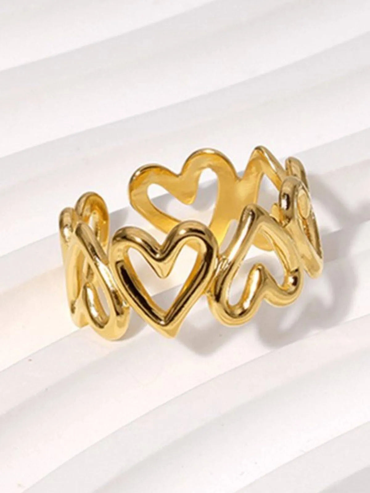 Western Style 1pc Solid Heart Stainless Steel Ring