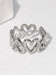 Western Style 1pc Solid Heart Stainless Steel Ring