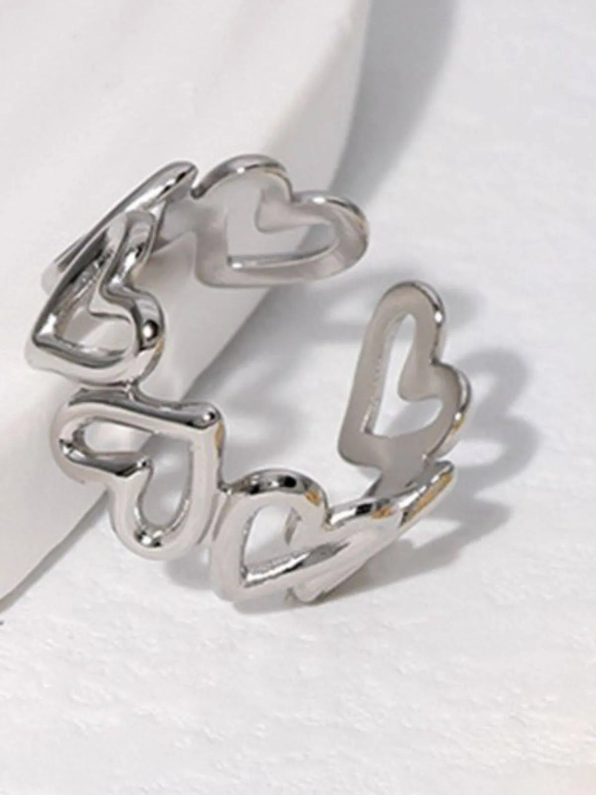 Western Style 1pc Solid Heart Stainless Steel Ring