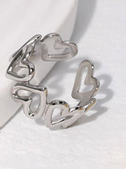 Western Style 1pc Solid Heart Stainless Steel Ring