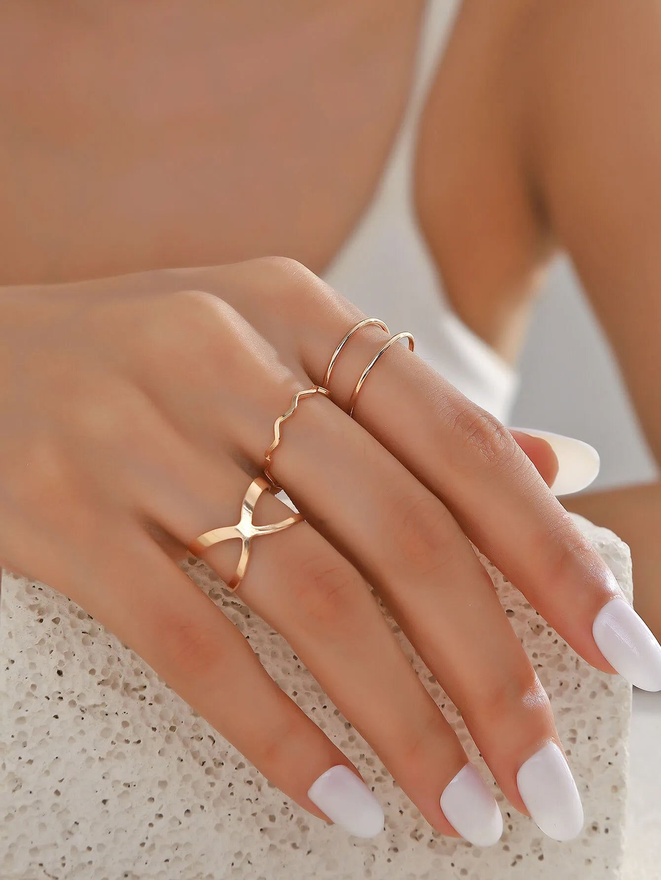 Western Style 3pcs Solid Alloy Rings