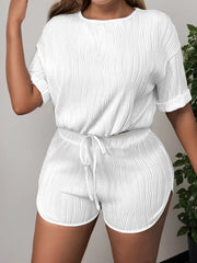 Solid Round Neck T-shirt & Solid Shorts