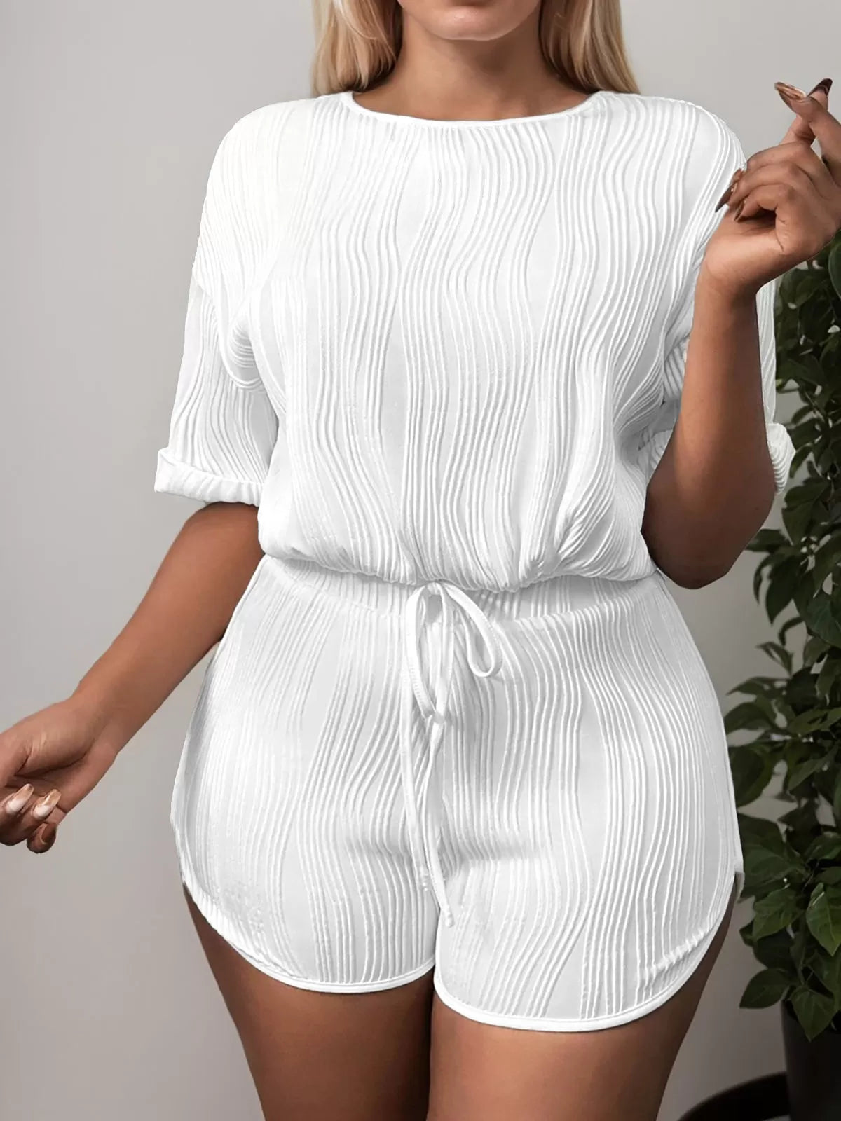 Solid Round Neck T-shirt & Solid Shorts