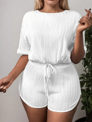 Solid Round Neck T-shirt & Solid Shorts