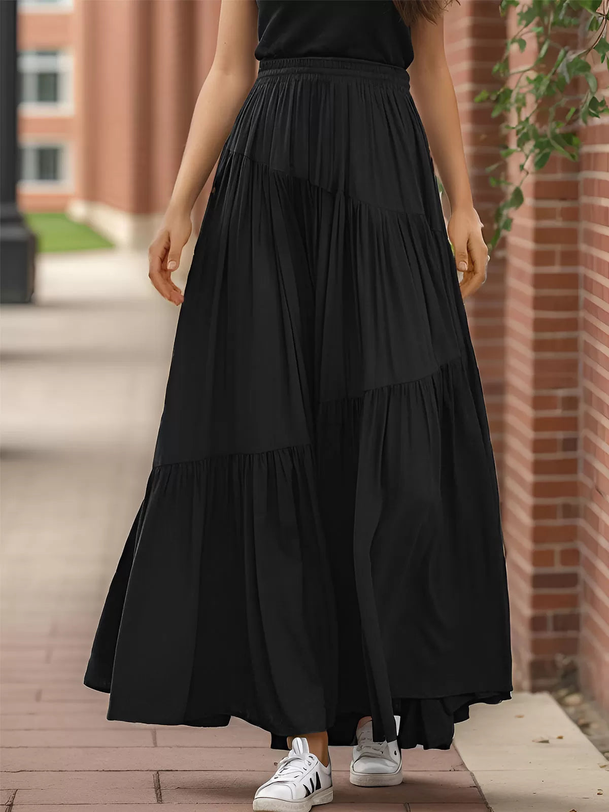 Wrinkle Medium Rise Skirt