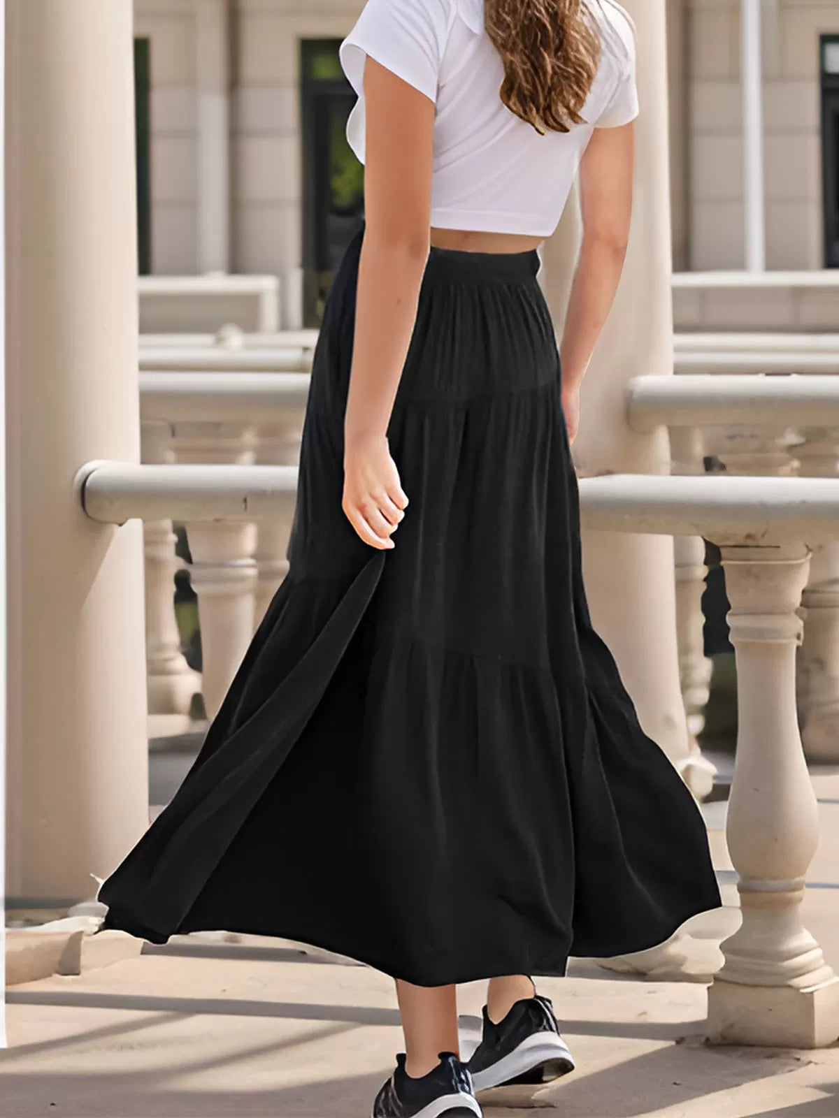 Wrinkle Medium Rise Skirt