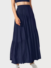 Wrinkle Medium Rise Skirt