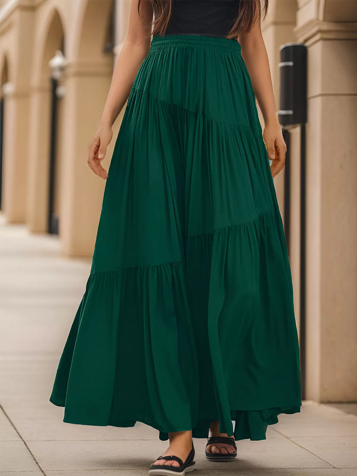 Wrinkle Medium Rise Skirt