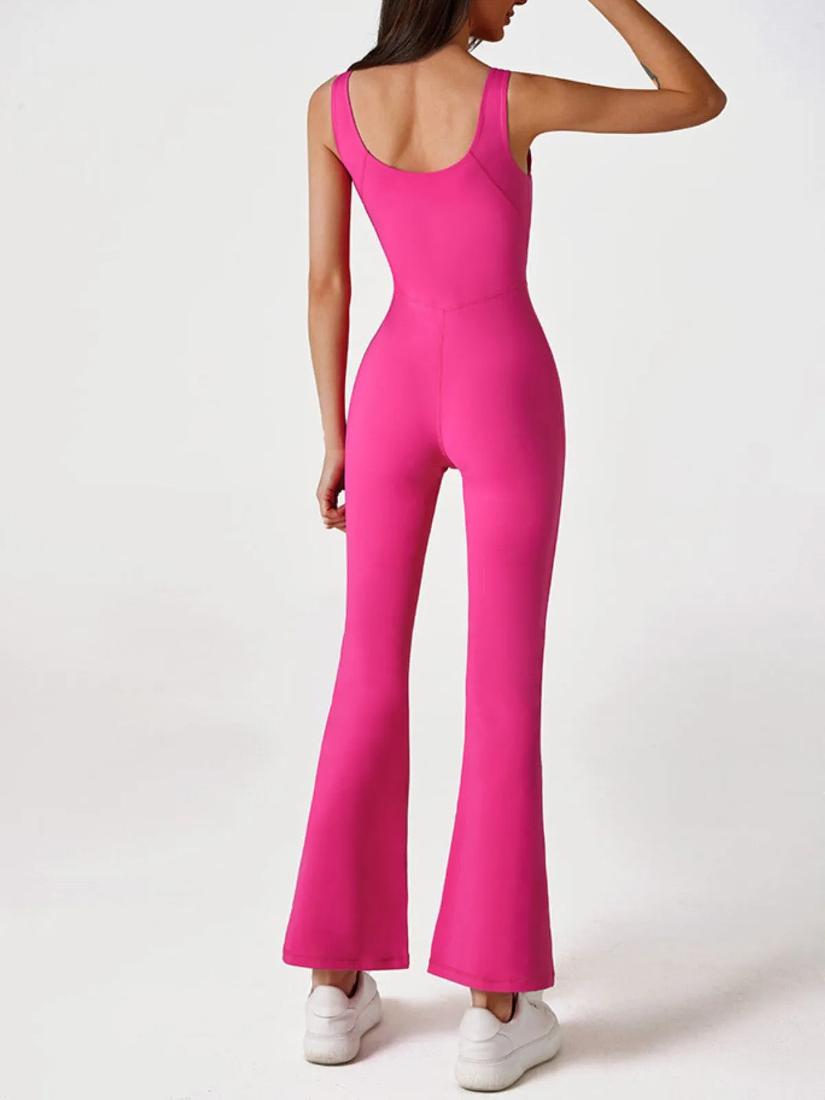 Solid Zipper Round Neck High Rise Bodysuits